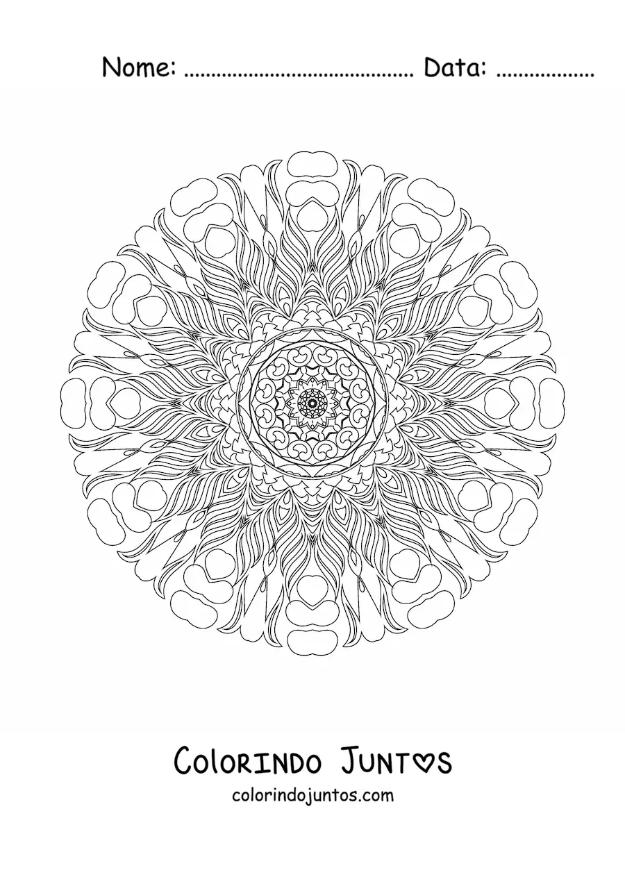 Desenho para colorir de mandala relaxante para adultos
