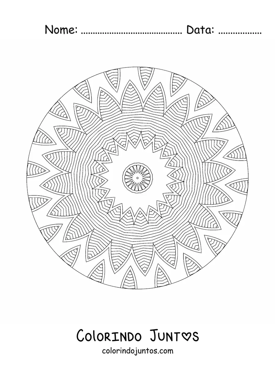 Desenho para colorir de mandala relaxante para adultos