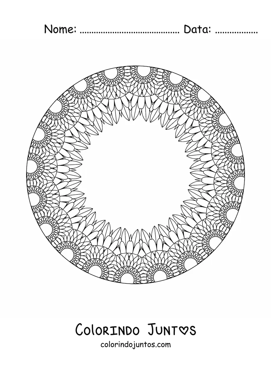 Desenho para colorir de mandala relaxante para adultos