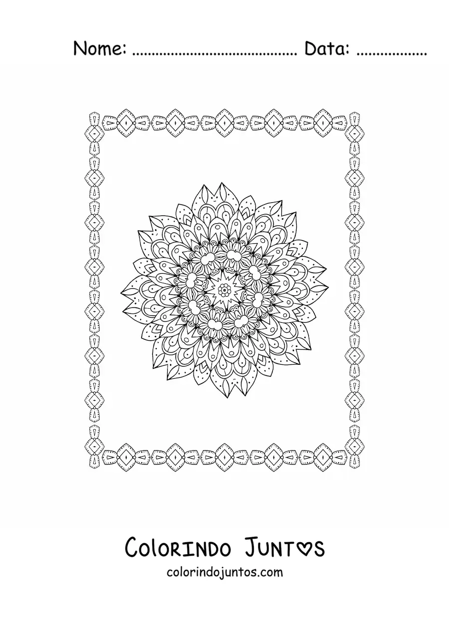 Desenho para colorir de mandala relaxante para adultos
