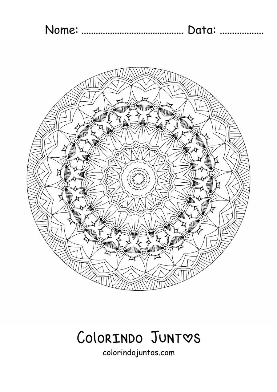 Desenho para colorir de mandala relaxante para adultos