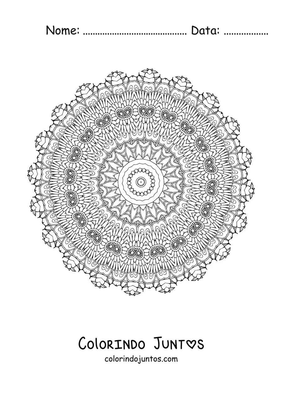 Desenho para colorir de mandala difícil para adultos