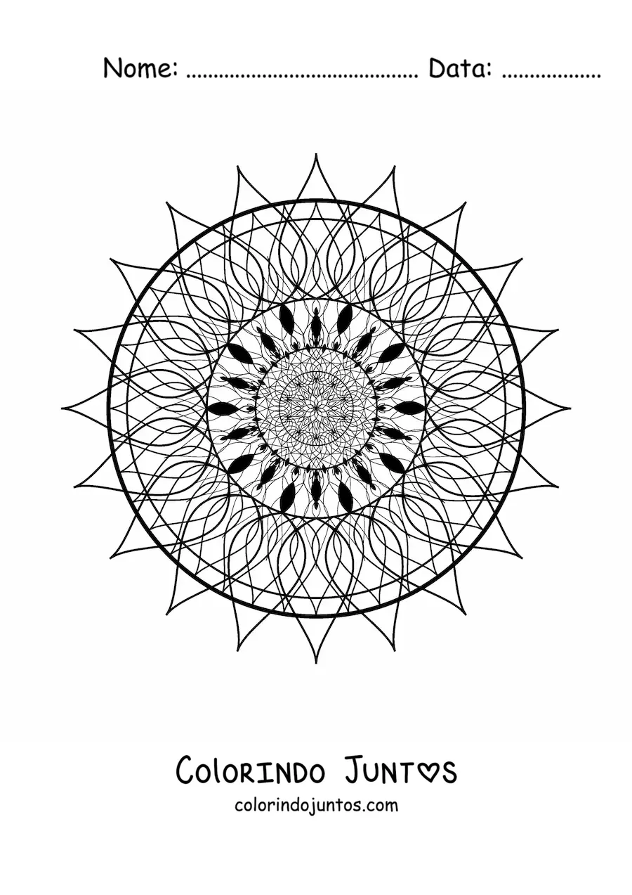 Desenho para colorir de mandala reiki