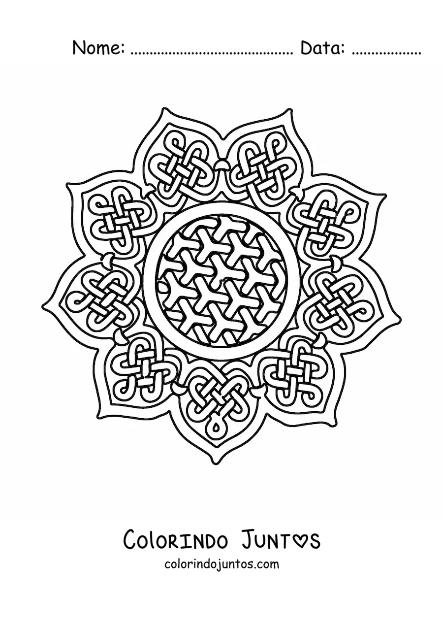 Desenho para colorir de mandala celta