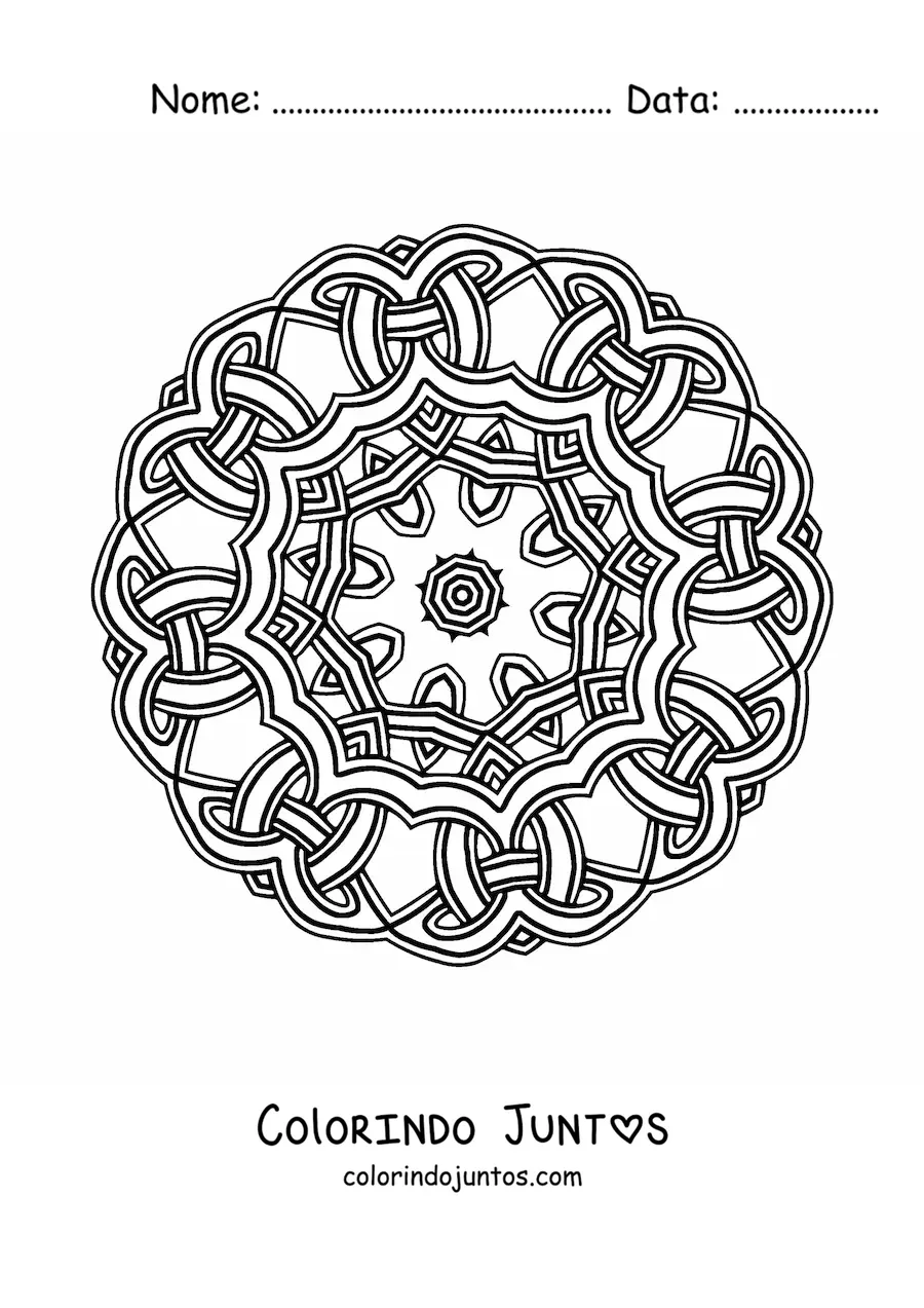 Desenho para colorir de mandala celta