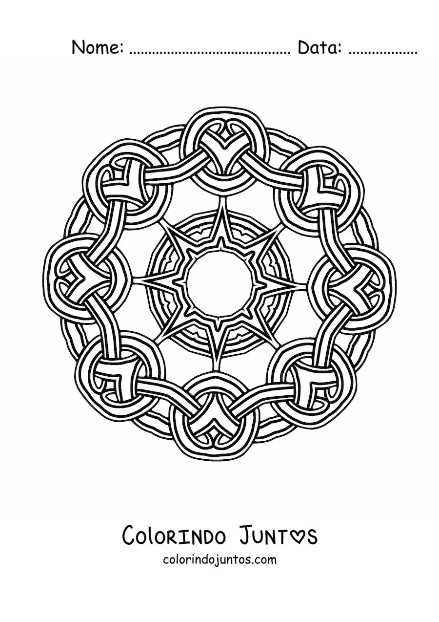 Desenho para colorir de mandala celta