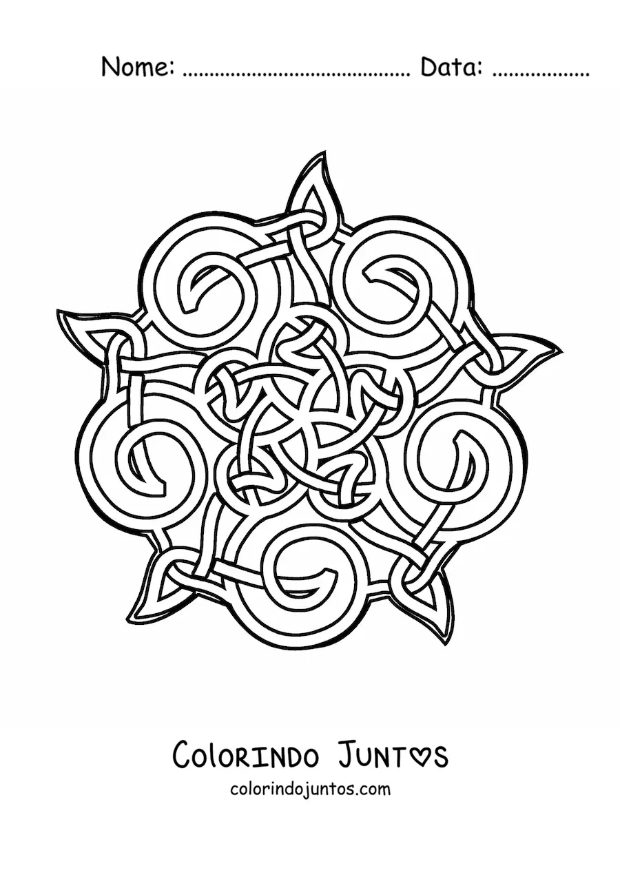 Desenho para colorir de mandala celta