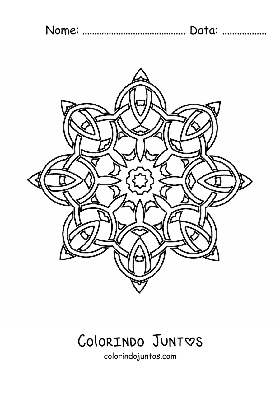 Desenho para colorir de mandala celta
