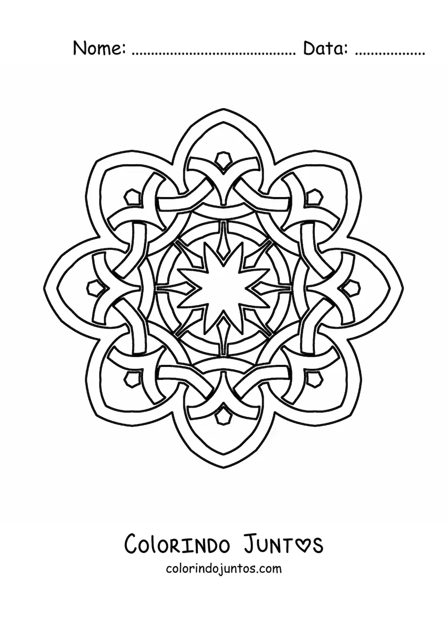 Desenho para colorir de mandala celta