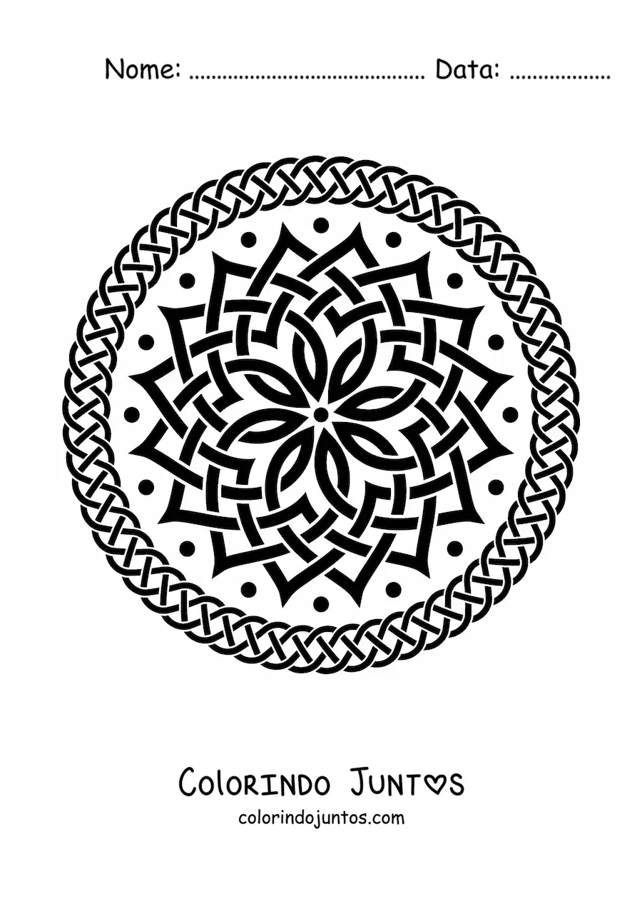 Desenho para colorir de mandala celta
