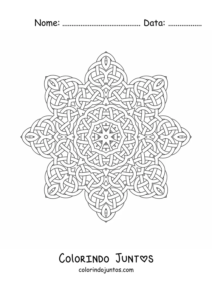 Desenho para colorir de mandala celta