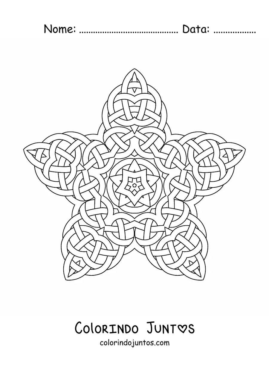Desenho para colorir de mandala celta