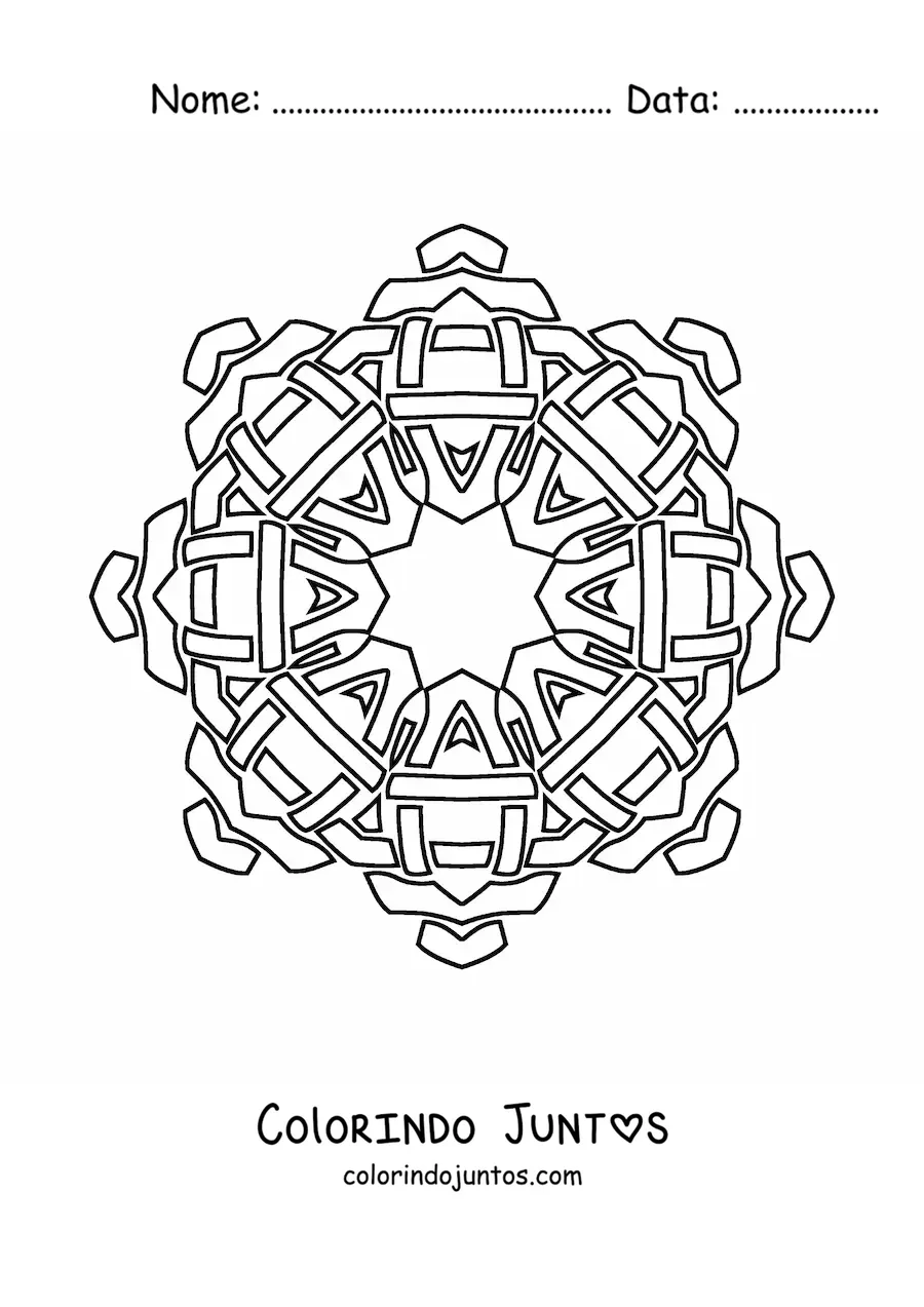 Desenho para colorir de mandala celta