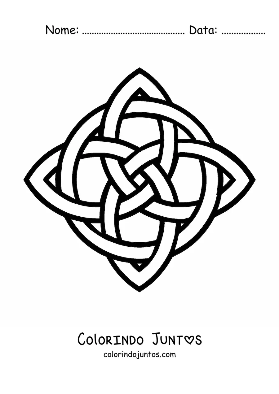 Desenho para colorir de mandala de nó celta