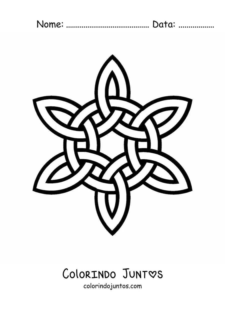 Desenho para colorir de mandala de nó celta