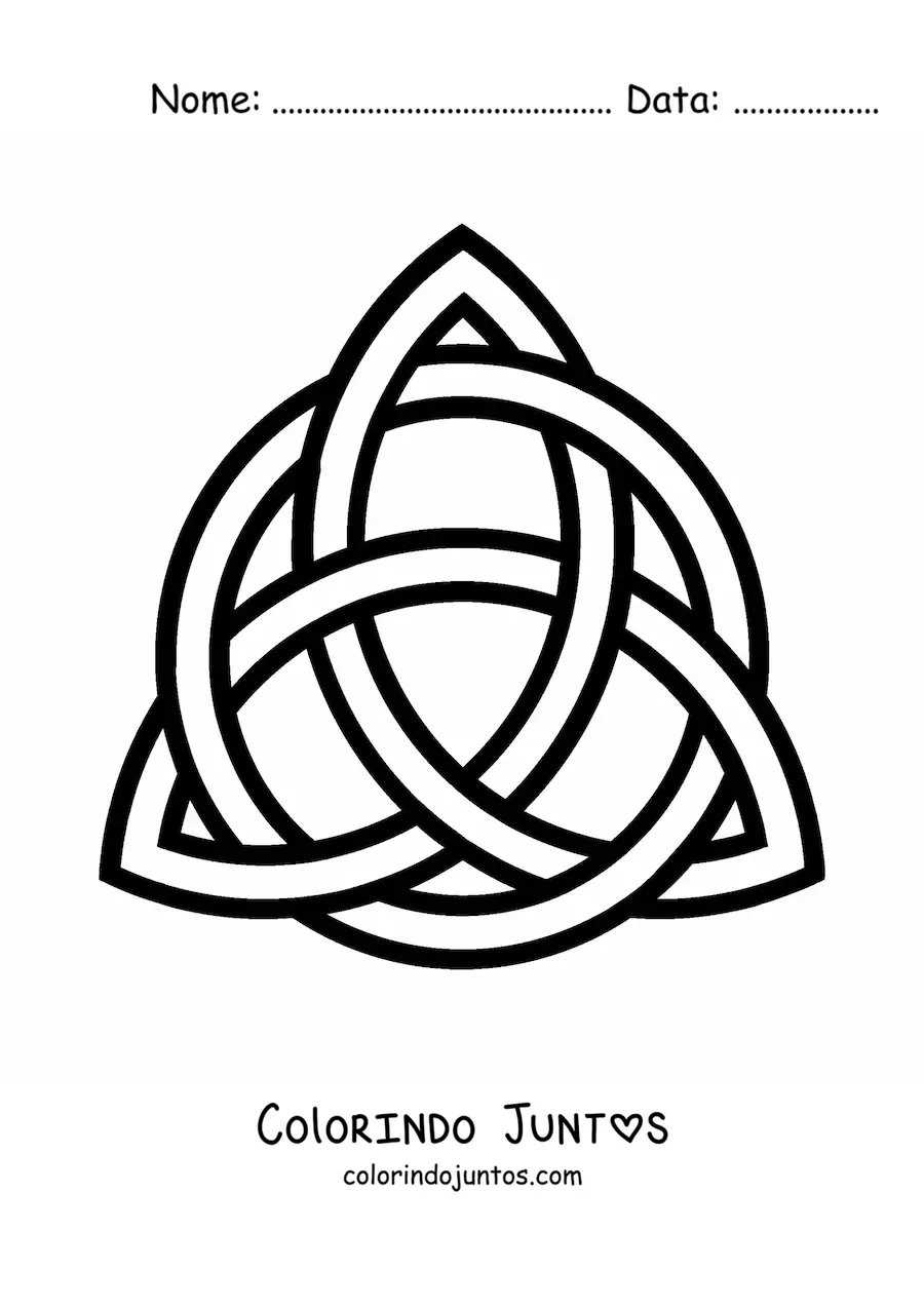 Desenho para colorir de mandala de nó celta