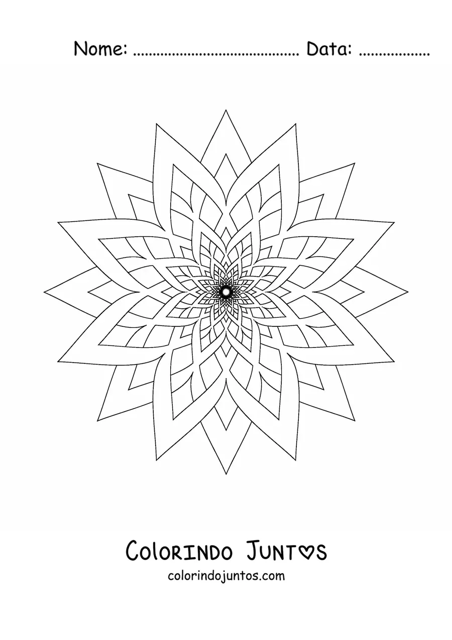 Desenho para colorir de mandala de estrela fácil