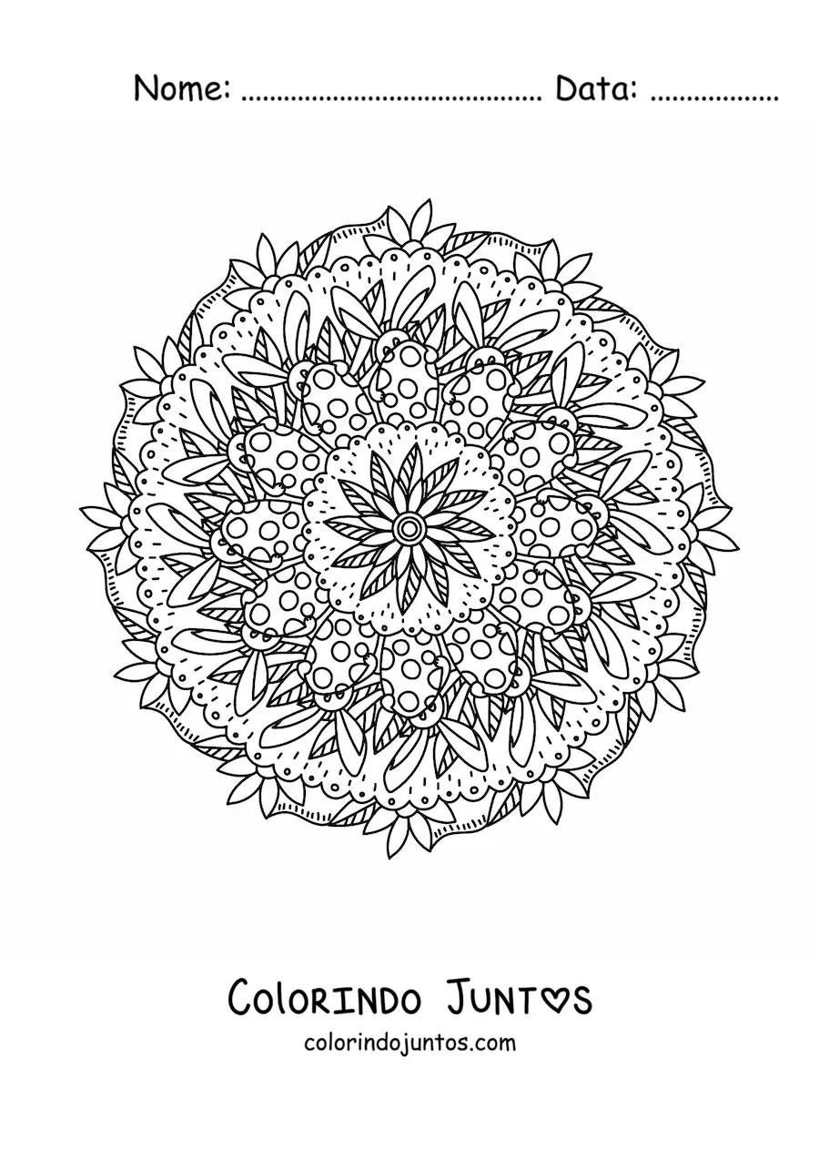 Desenho para colorir de mandala de coelho da Páscoa