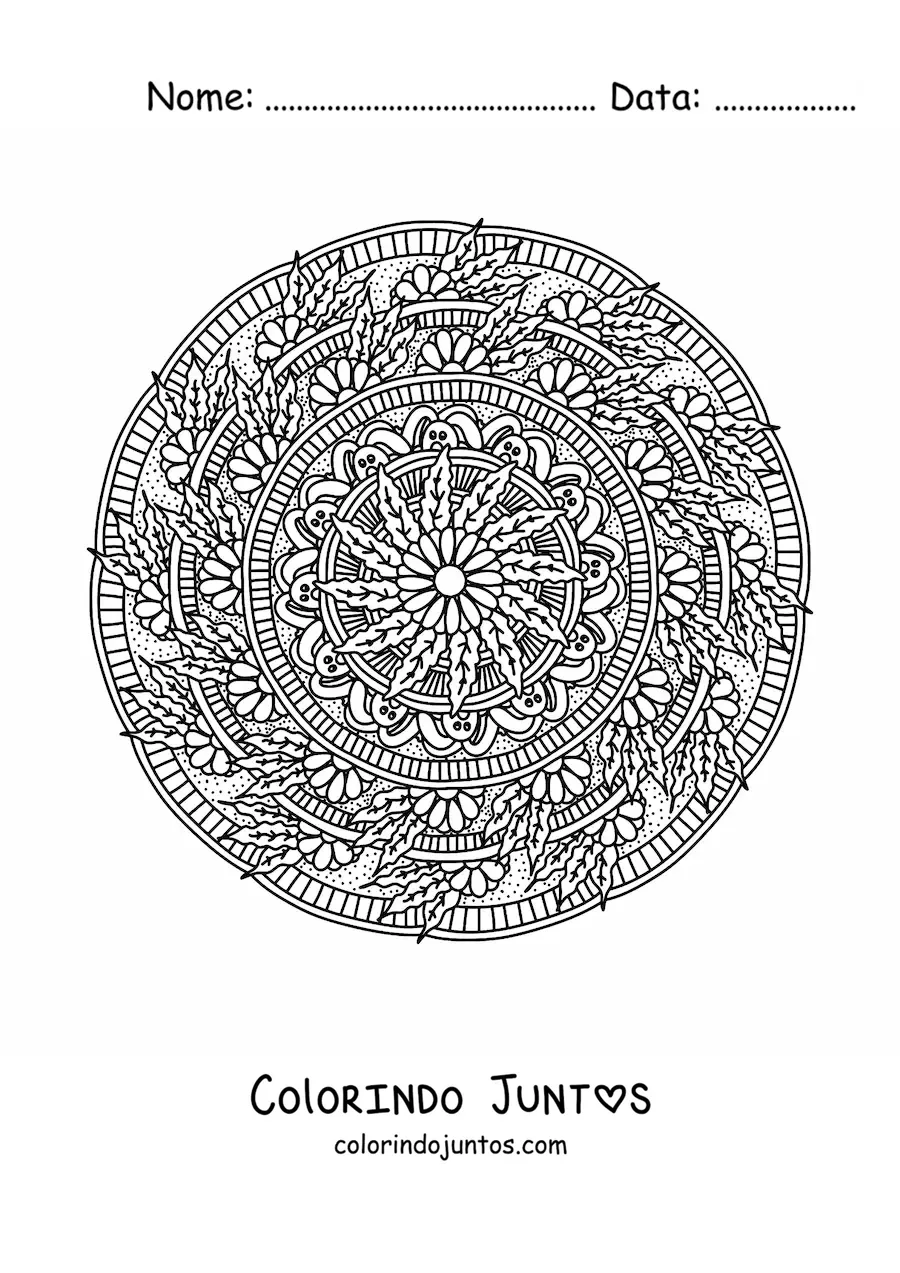Desenho para colorir de mandala de coelho da Pascoa estilo Zentangle