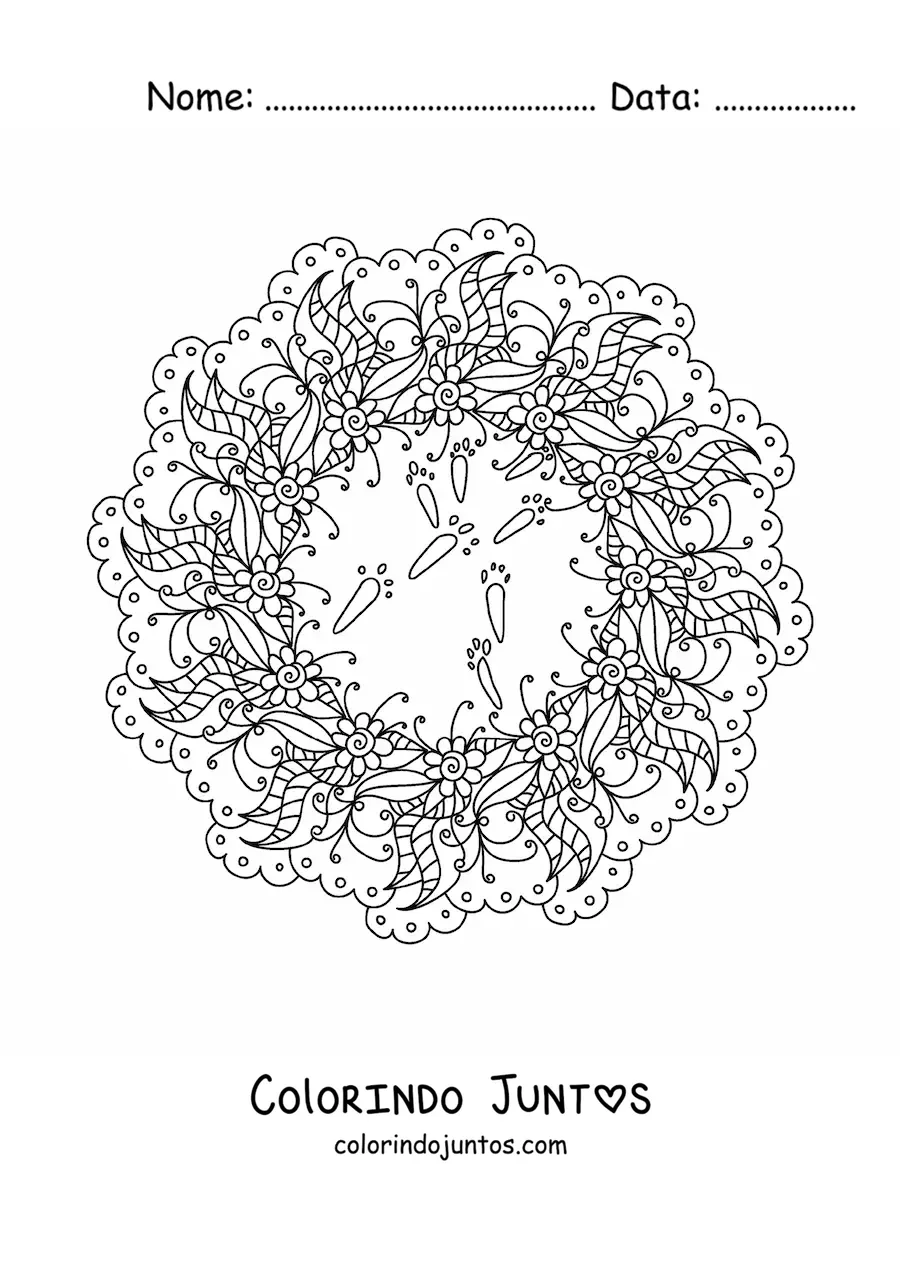 Desenho para colorir de mandala de Páscoa
