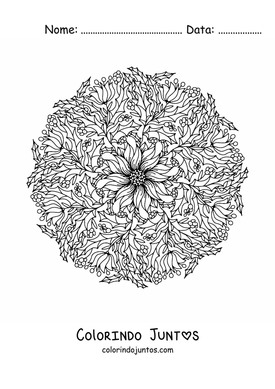 Desenho para colorir de mandala de Natal para adultos