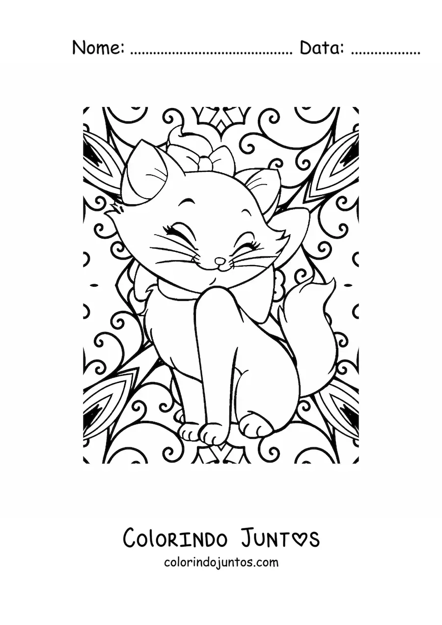 Desenho para colorir de mandala da Marie dos Aristogatas