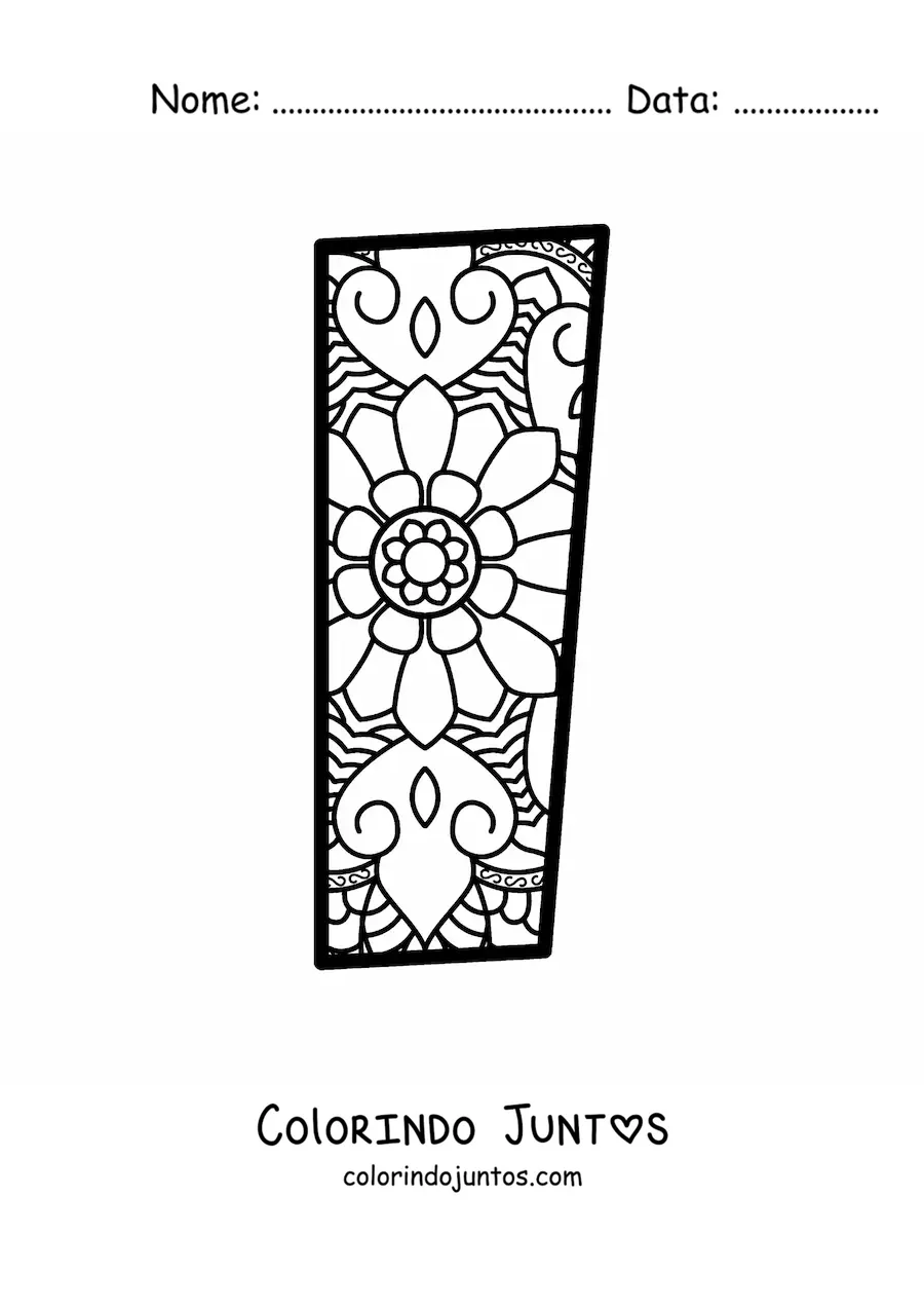 Desenho para colorir de mandala da letra i