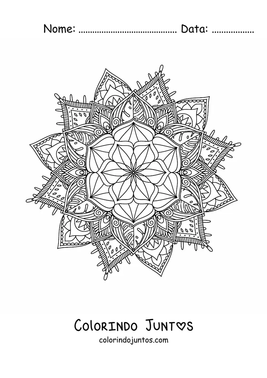 Desenho para colorir de mandala budista para adultos