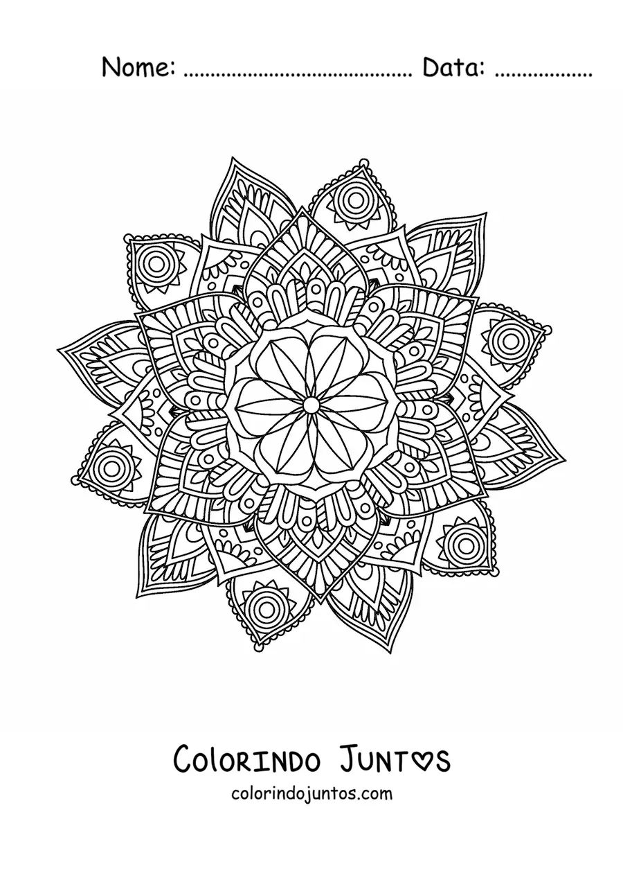 Desenho para colorir de mandala budista para adultos