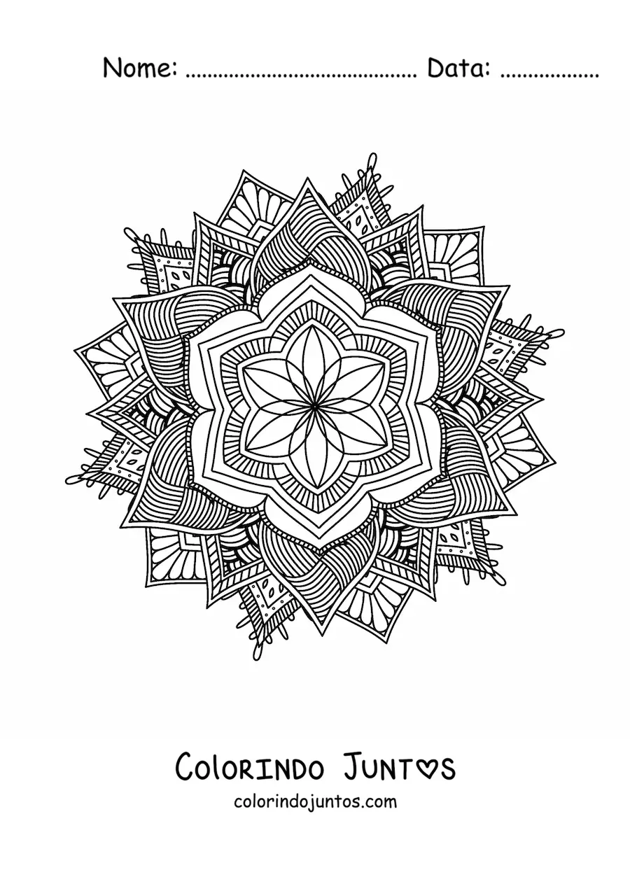 Desenho para colorir de mandala budista para adultos