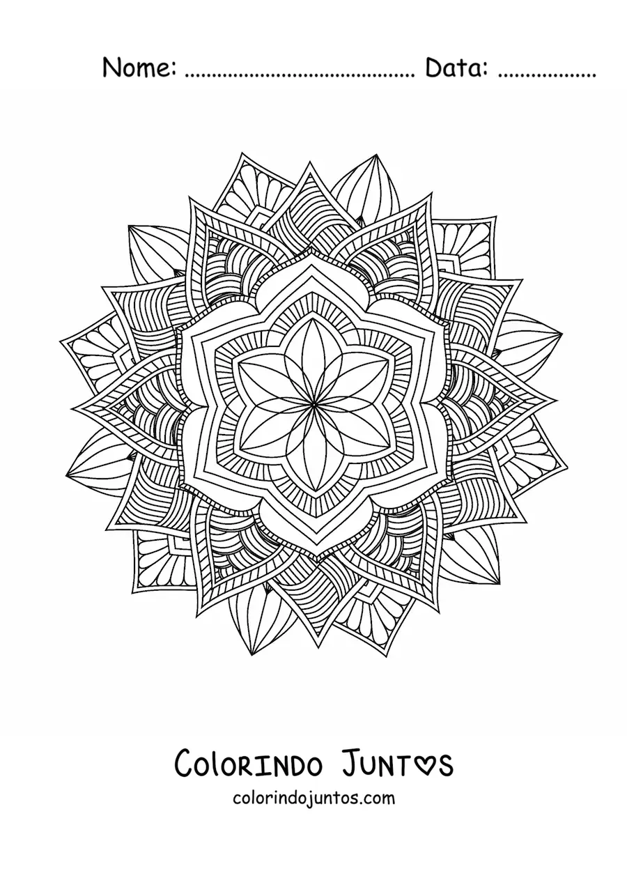 Desenho para colorir de mandala budista para adultos