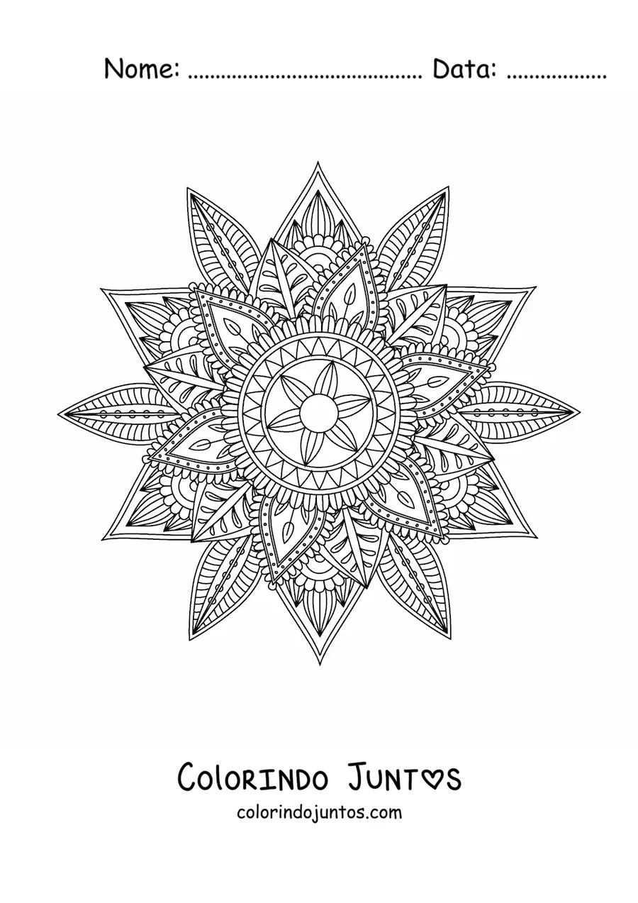 Desenho para colorir de mandala budista para adultos