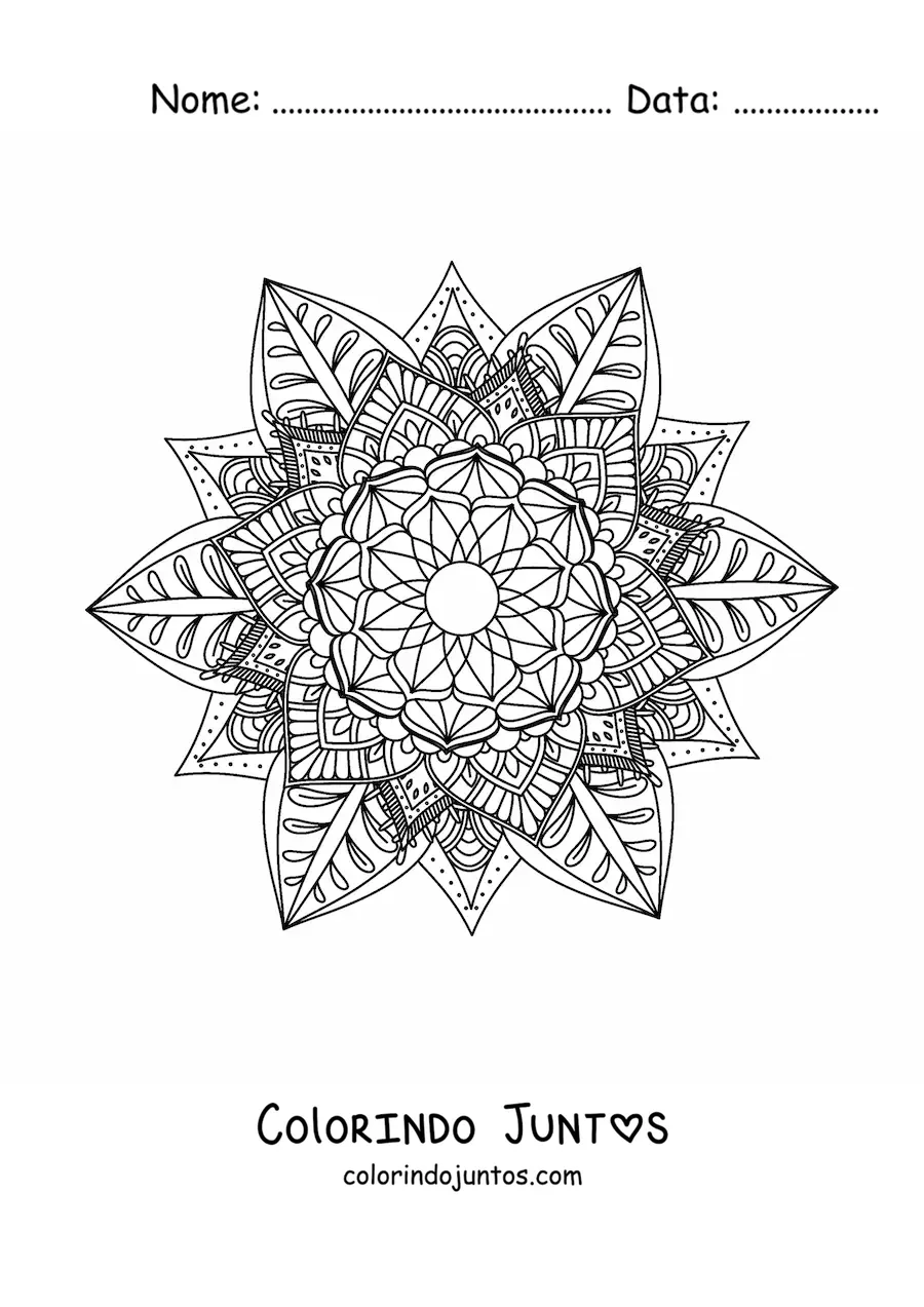 Desenho para colorir de mandala budista difícil