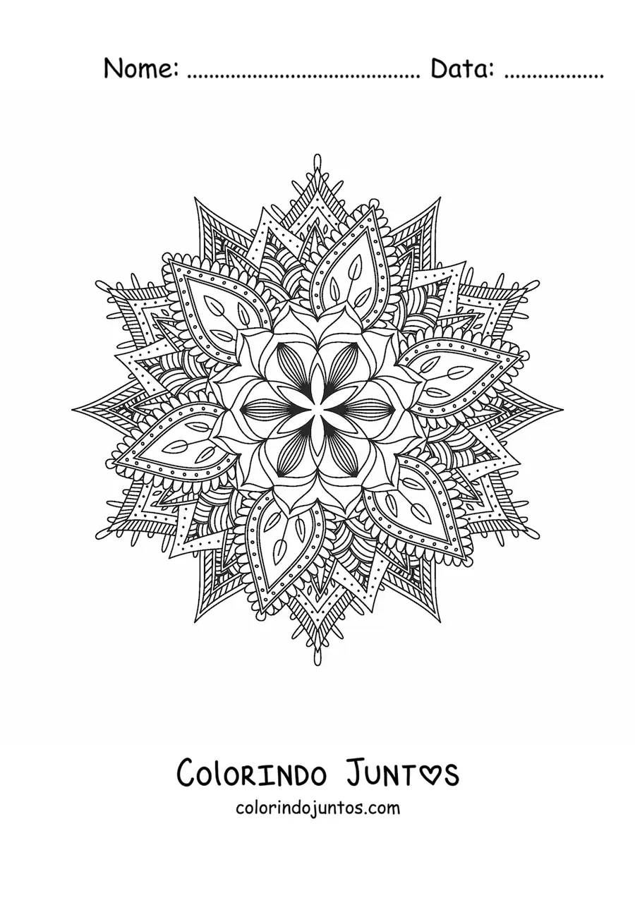 Desenho para colorir de mandala budista difícil
