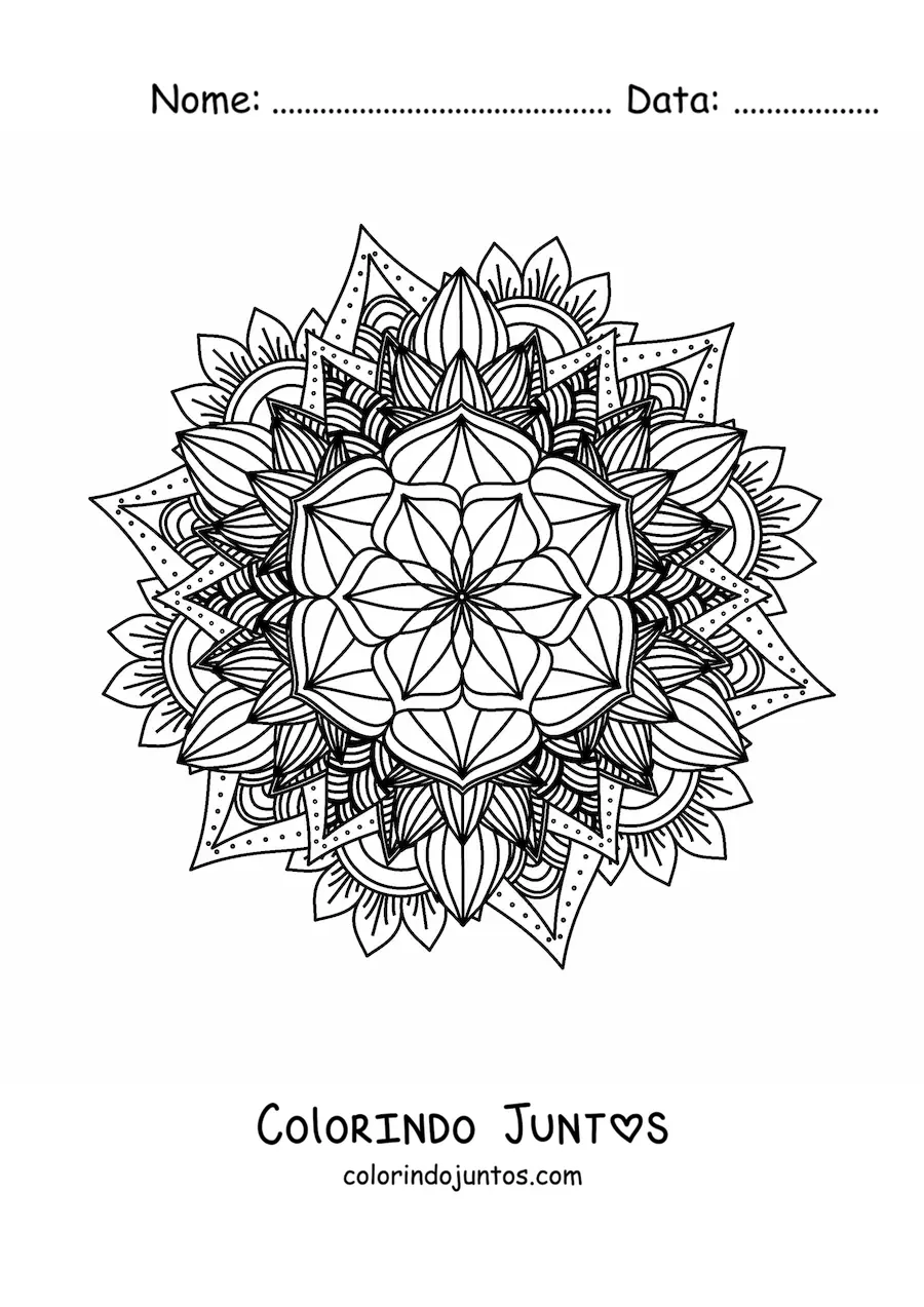 Desenho para colorir de mandala budista difícil