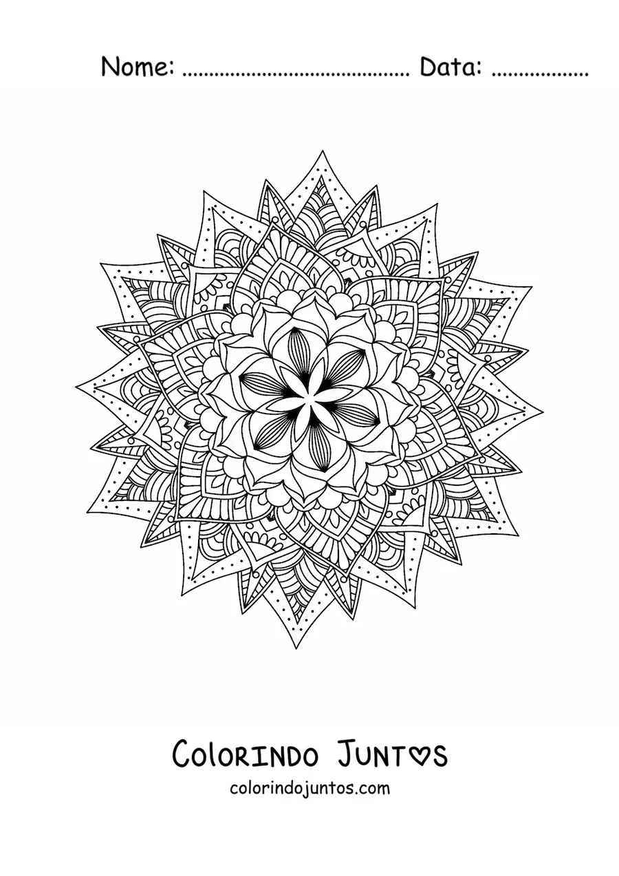 Desenho para colorir de mandala budista difícil