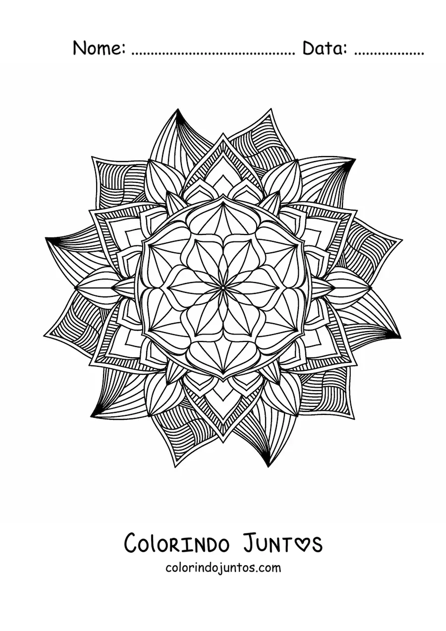 Desenho para colorir de mandala budista para meditar