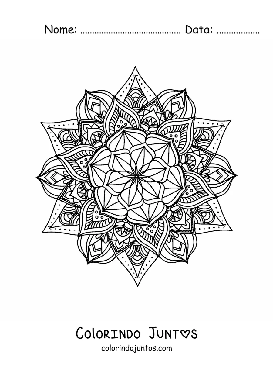 Desenho para colorir de mandala budista para meditar
