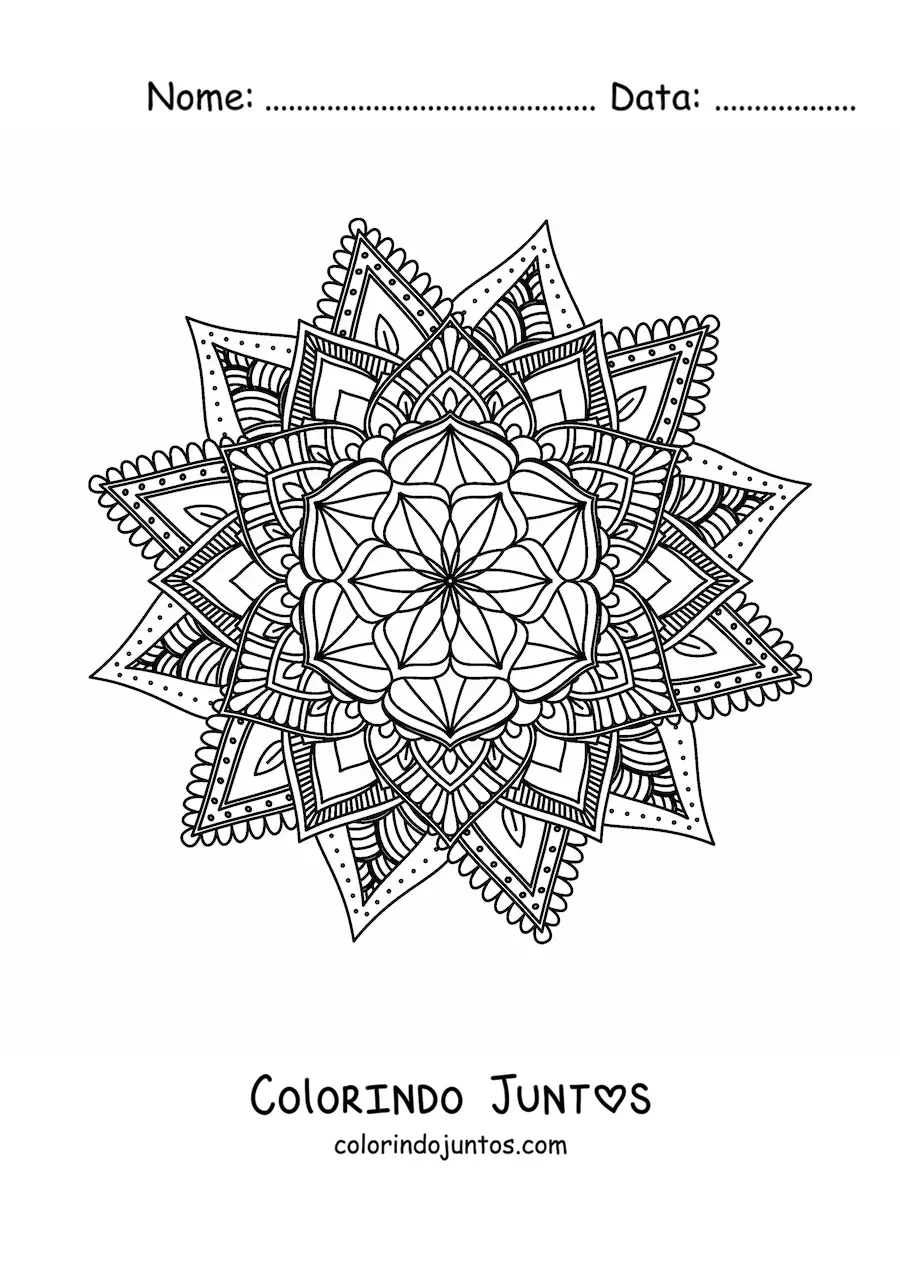 Desenho para colorir de mandala budista para meditar