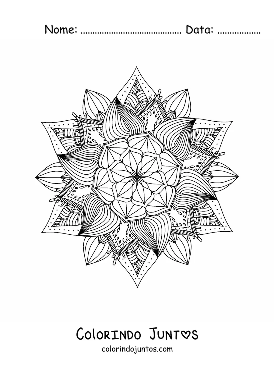 Desenho para colorir de mandala budista para meditar