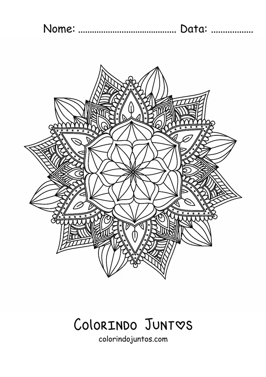 Desenho para colorir de mandala budista para meditar
