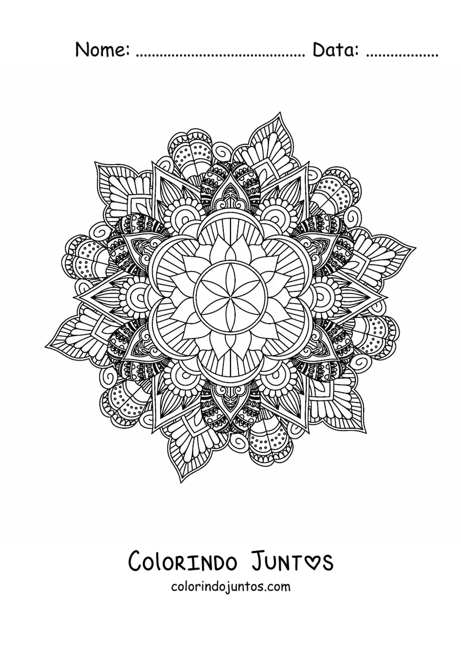 Desenho para colorir de mandala budista