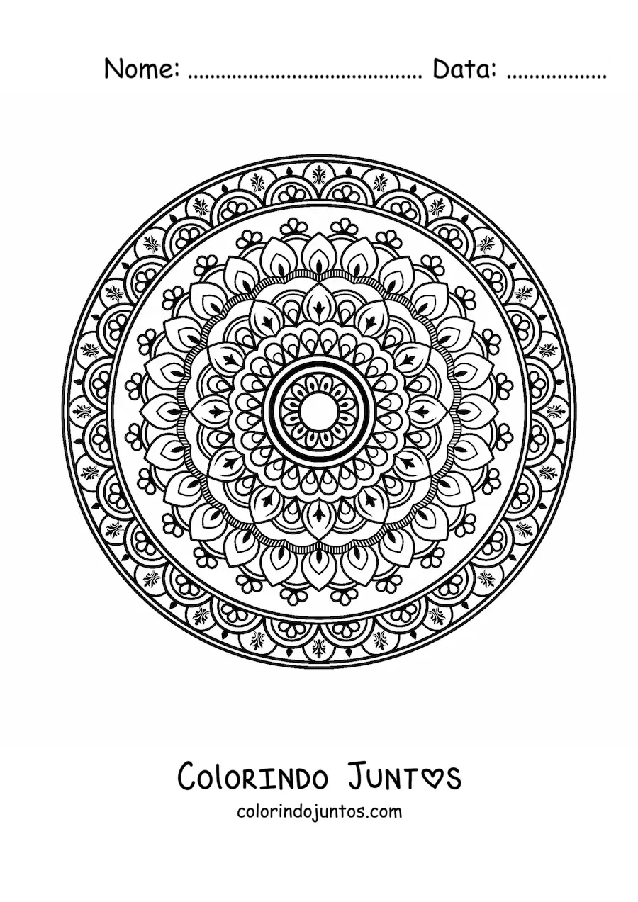 Desenho para colorir de mandala islâmica