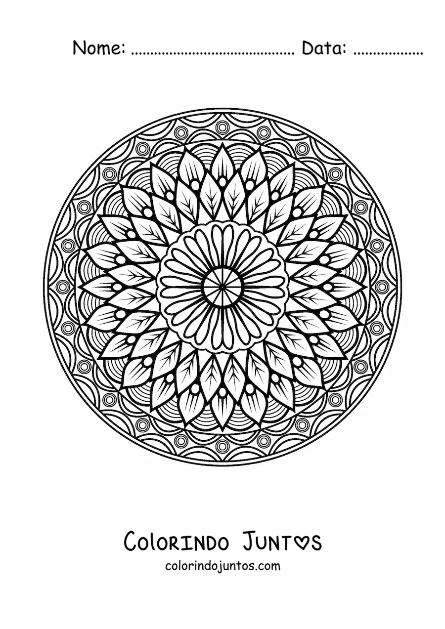 Desenho para colorir de mandala islâmica