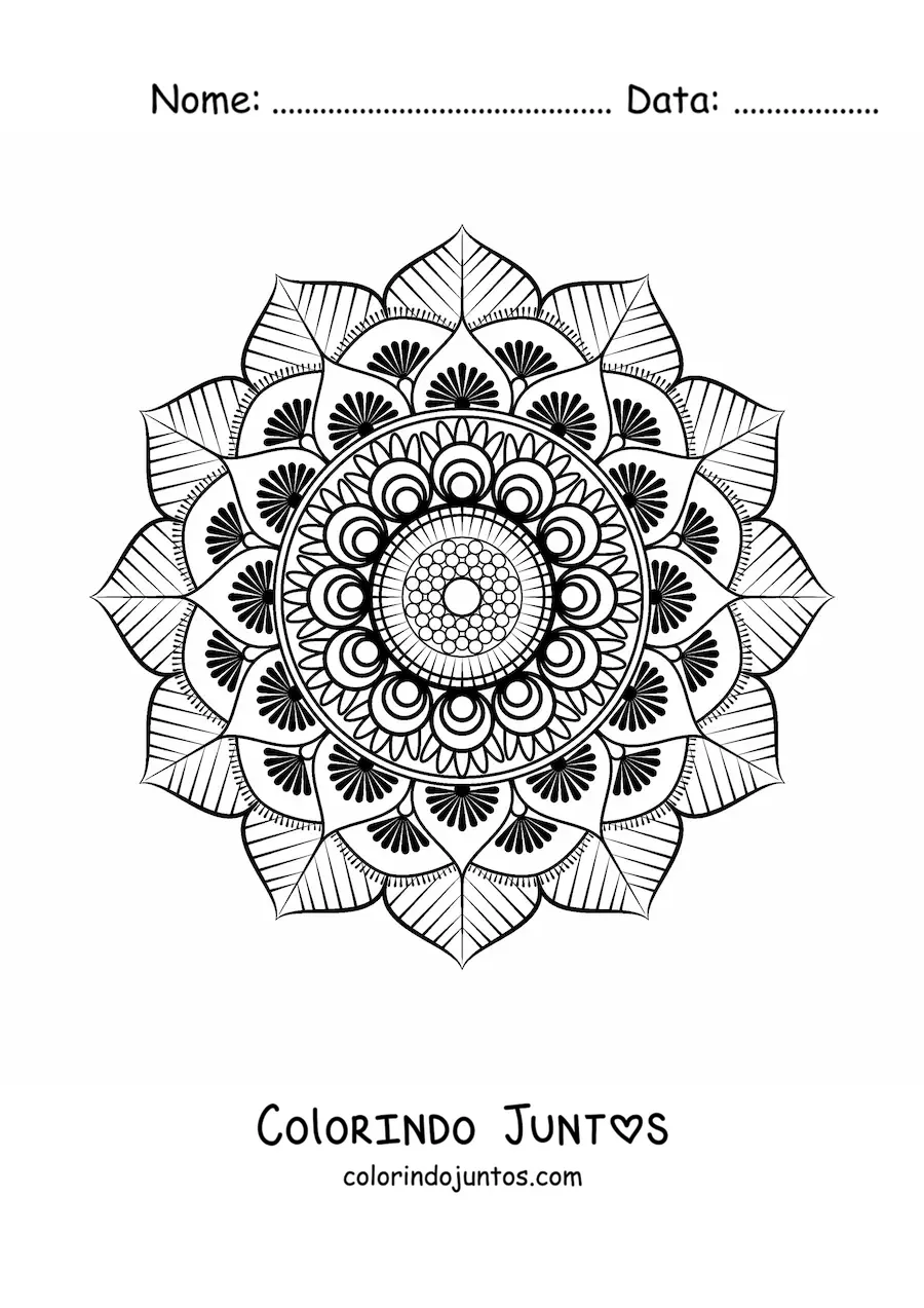 Desenho para colorir de mandala islâmica