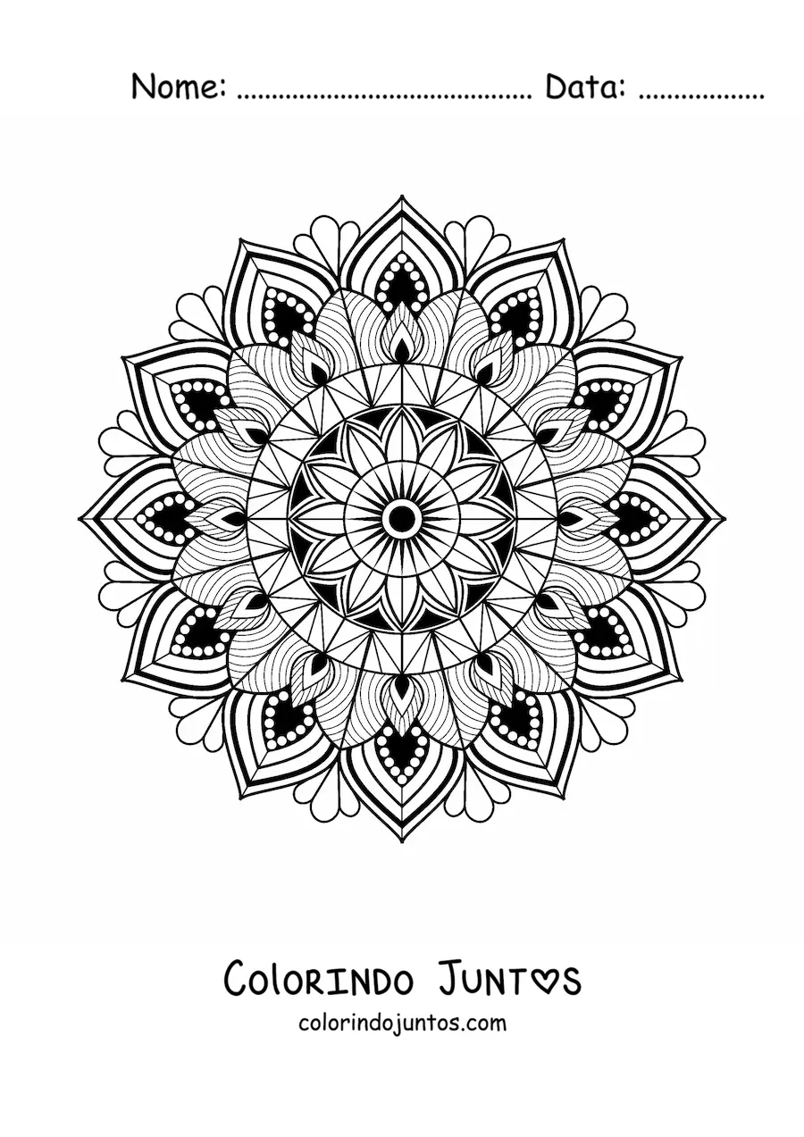 Desenho para colorir de mandala com design islâmico
