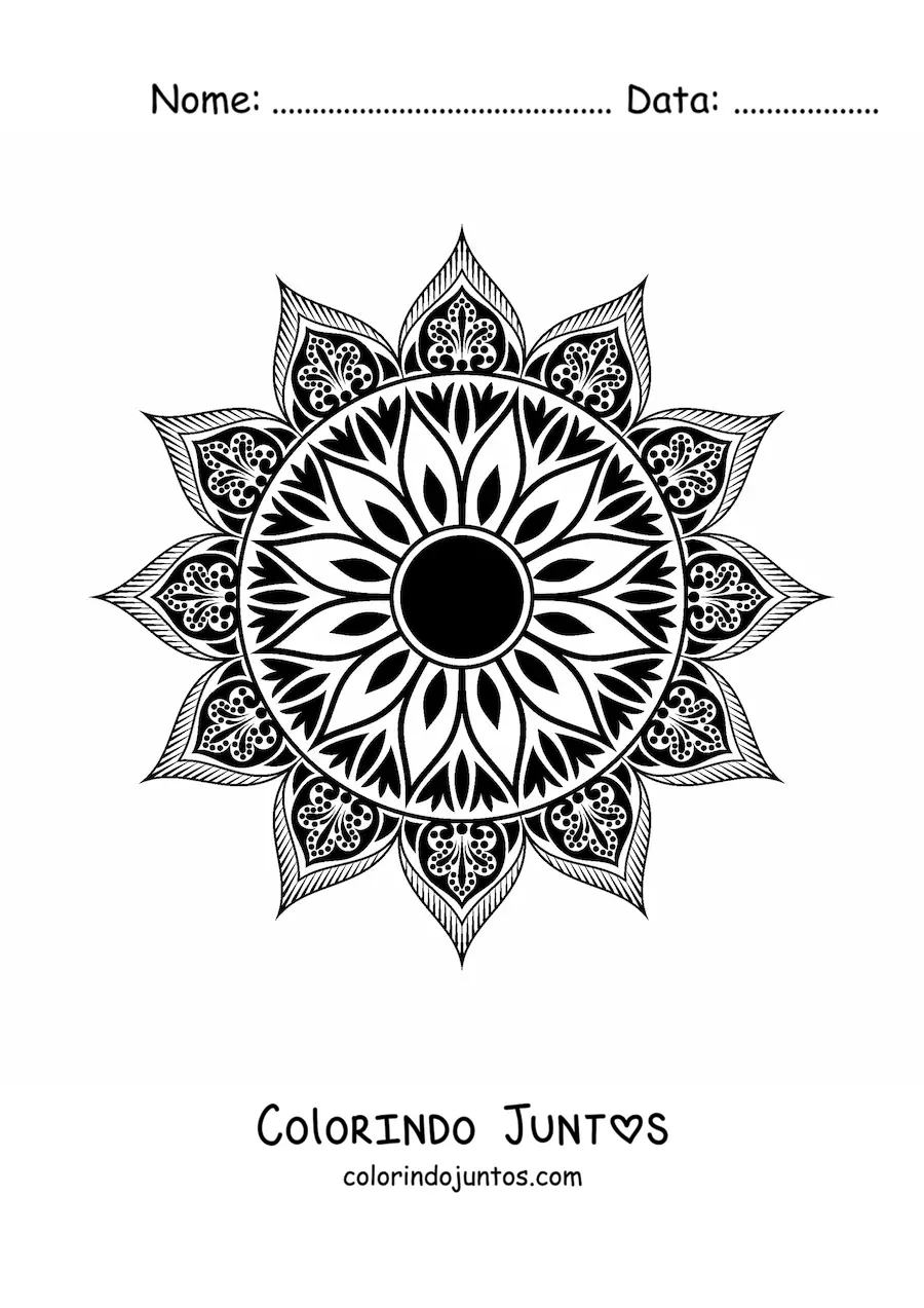 Desenho para colorir de mandala com padrão islâmico