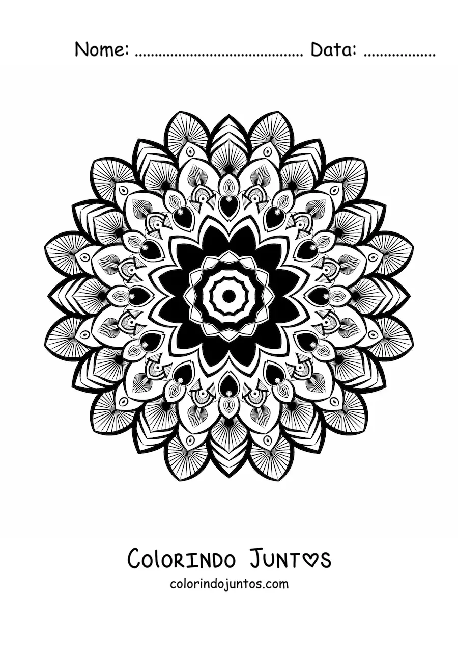 Desenho para colorir de mandala com padrão islâmico