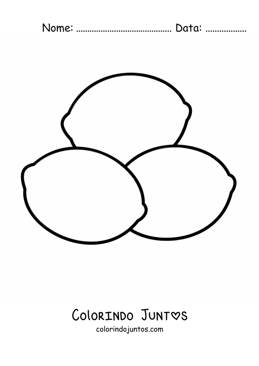 Desenho para colorir de três limões