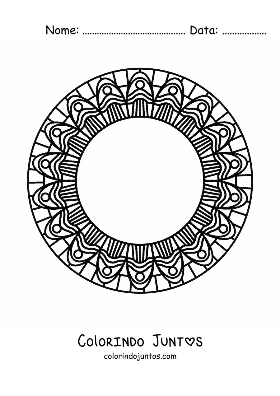 Desenho para colorir de mandala circular